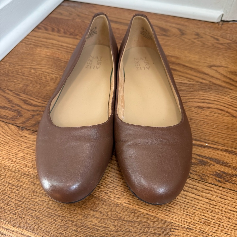Naturalizer Brown Leather Ballet Flats